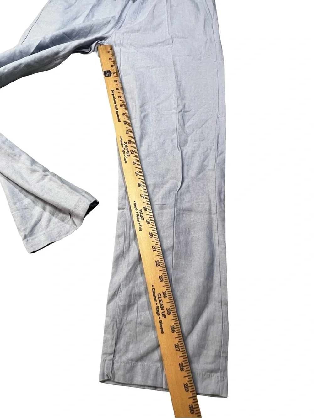 Saks Fifth Avenue Light Blue Men's Drawstring pull on Linen-Blend Pants medium